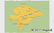 Savanna Style Panoramic Map of Changara, single color outside