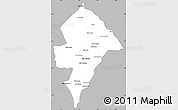 Gray Simple Map of Changara, single color outside