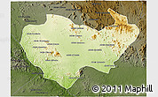 Physical 3D Map of Chiuta, darken