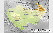 Physical 3D Map of Chiuta, desaturated