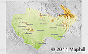 Physical 3D Map of Chiuta, lighten, desaturated