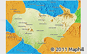 Physical 3D Map of Chiuta, political outside