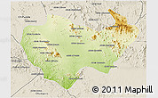 Physical 3D Map of Chiuta, shaded relief outside
