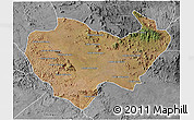 Satellite 3D Map of Chiuta, desaturated