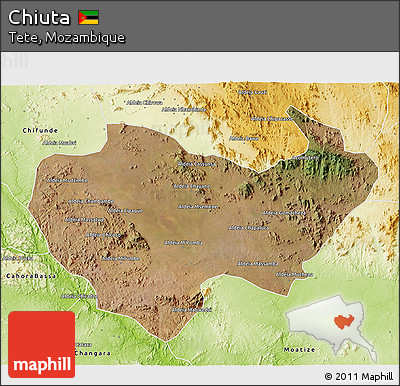 Satellite 3D Map of Chiuta, physical outside