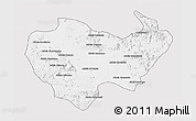 Silver Style 3D Map of Chiuta, single color outside