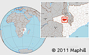 Gray Location Map of Chiuta, highlighted country