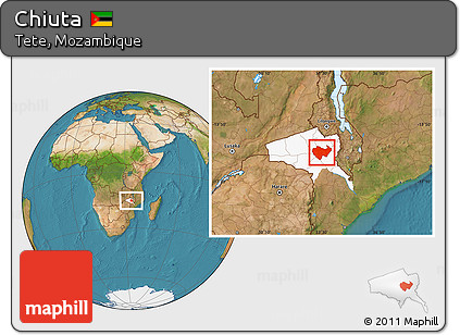 Satellite Location Map of Chiuta, highlighted parent region