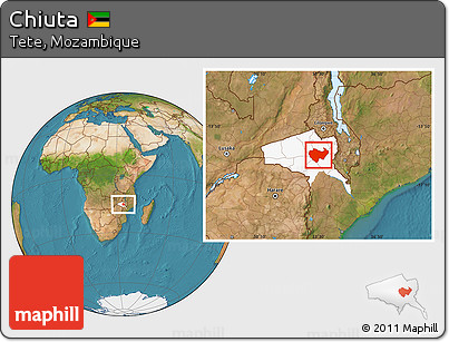 Satellite Location Map of Chiuta, highlighted parent region