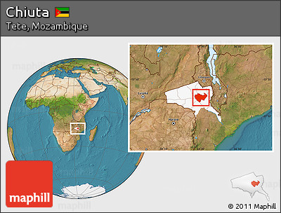 Satellite Location Map of Chiuta, highlighted parent region