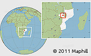 Savanna Style Location Map of Chiuta, highlighted country, within the entire country