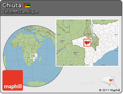 Savanna Style Location Map of Chiuta, highlighted country