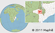 Savanna Style Location Map of Chiuta, highlighted country