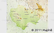 Physical Map of Chiuta, lighten