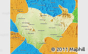 Physical Map of Chiuta, political outside