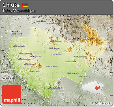 Physical Map of Chiuta, semi-desaturated