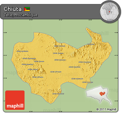 Savanna Style Map of Chiuta, single color outside