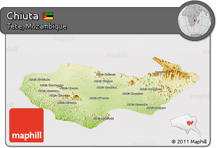 Physical Panoramic Map of Chiuta, cropped outside