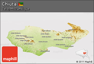 Physical Panoramic Map of Chiuta, cropped outside