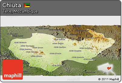 Physical Panoramic Map of Chiuta, darken