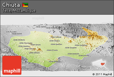 Physical Panoramic Map of Chiuta, desaturated