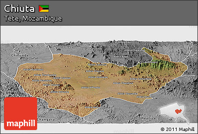 Satellite Panoramic Map of Chiuta, desaturated