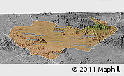 Satellite Panoramic Map of Chiuta, desaturated