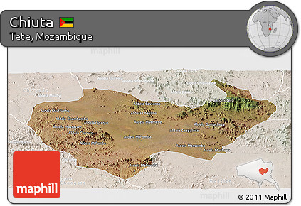 Satellite Panoramic Map of Chiuta, lighten