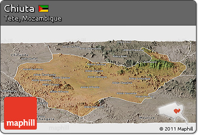 Satellite Panoramic Map of Chiuta, semi-desaturated