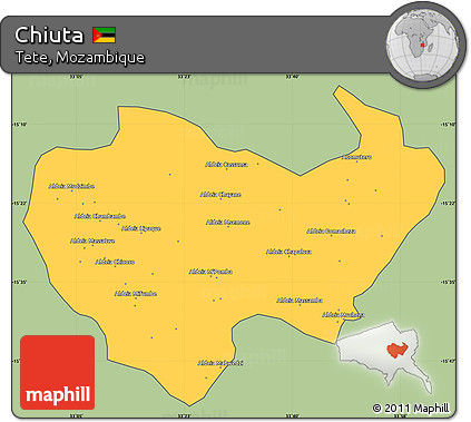 Savanna Style Simple Map of Chiuta, cropped outside