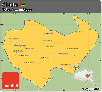 Savanna Style Simple Map of Chiuta, cropped outside
