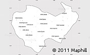 Silver Style Simple Map of Chiuta, cropped outside