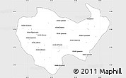 Silver Style Simple Map of Chiuta, single color outside