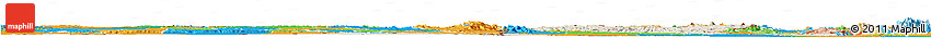 Shaded Relief Horizon Map of Tete, political outside