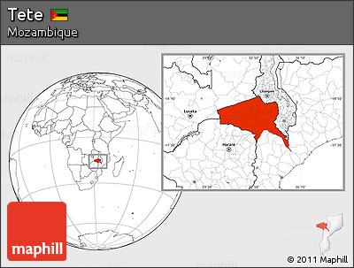 Blank Location Map of Tete