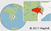 Savanna Style Location Map of Tete, highlighted country
