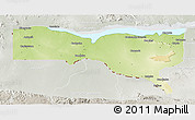 Physical 3D Map of Magoe, lighten, semi-desaturated