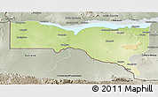 Physical 3D Map of Magoe, semi-desaturated