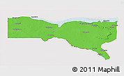 Political 3D Map of Magoe, cropped outside
