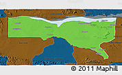 Political 3D Map of Magoe, darken