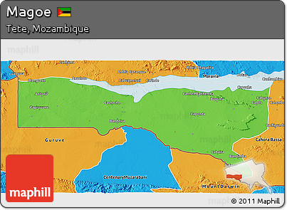 Political 3D Map of Magoe