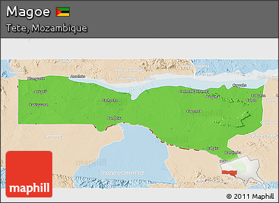 Political 3D Map of Magoe, lighten