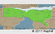 Political 3D Map of Magoe, semi-desaturated