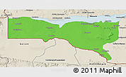 Political 3D Map of Magoe, shaded relief outside