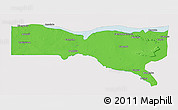 Political 3D Map of Magoe, single color outside