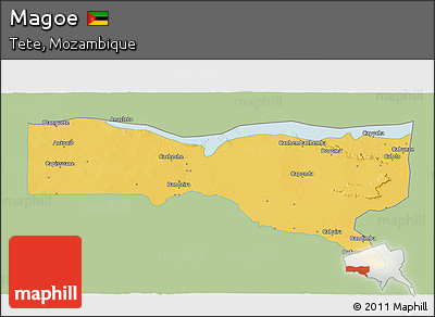 Savanna Style 3D Map of Magoe, single color outside