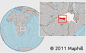 Gray Location Map of Magoe, highlighted parent region, hill shading