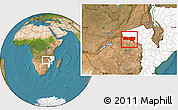 Satellite Location Map of Magoe, highlighted country