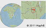 Savanna Style Location Map of Magoe, hill shading