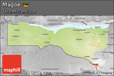 Physical Map of Magoe, desaturated